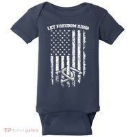 Horseshoes Pitching Patriotic Distressed American Flag Gift Baby Bodysuit thumb 0