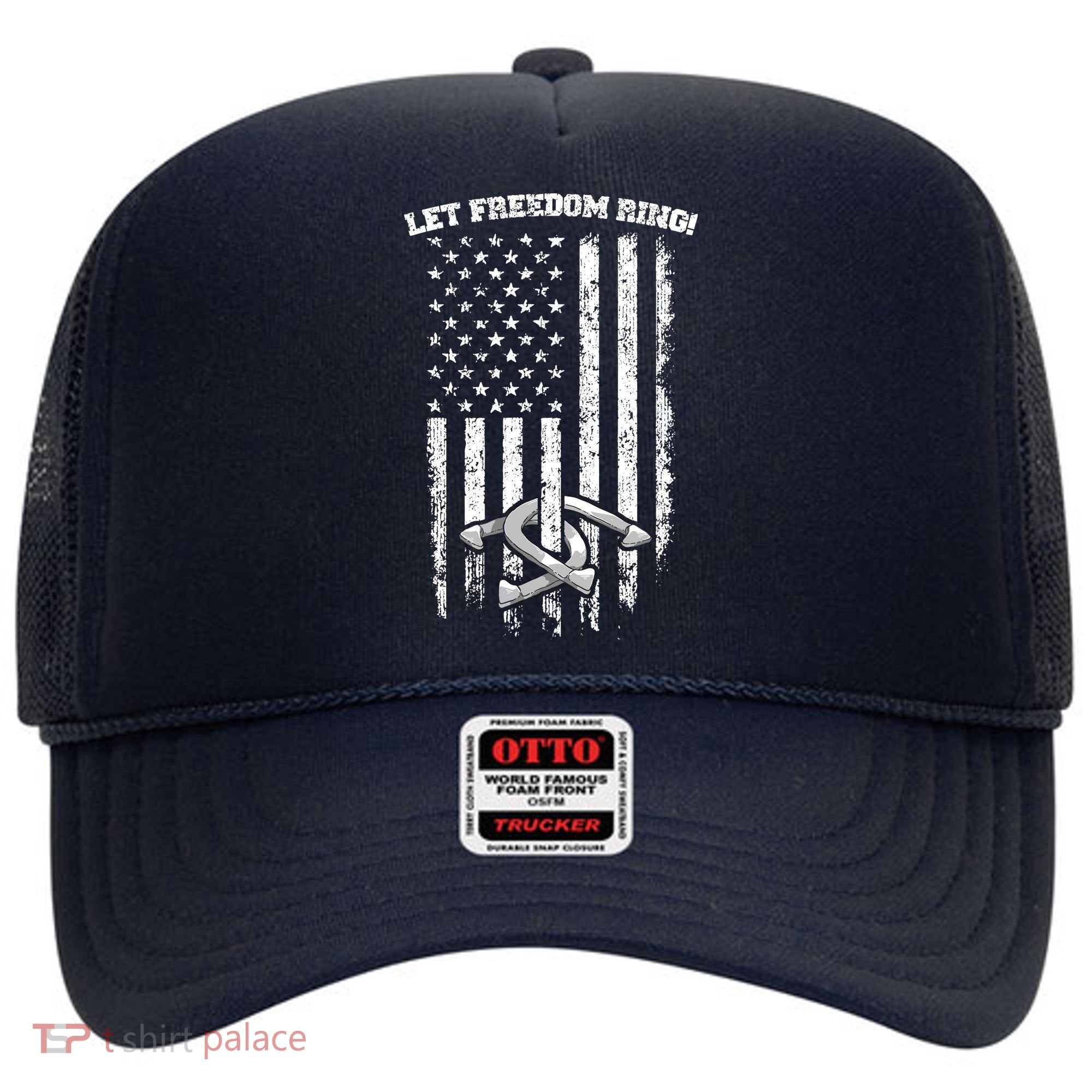 Horseshoes Pitching Patriotic Distressed American Flag Gift Hat