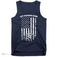 Horseshoes Pitching Patriotic Distressed American Flag Gift Tank Top thumb 0