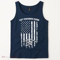 Horseshoes Pitching Patriotic Distressed American Flag Gift Tank Top thumb 2