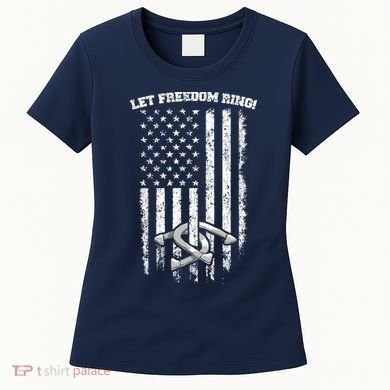 Horseshoes Pitching Patriotic Distressed American Flag Gift Women's T-Shirt