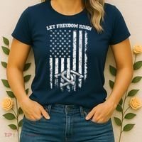 Horseshoes Pitching Patriotic Distressed American Flag Gift Women's T-Shirt thumb 2