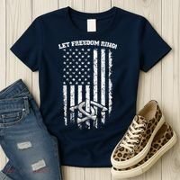 Horseshoes Pitching Patriotic Distressed American Flag Gift Women's T-Shirt thumb 3
