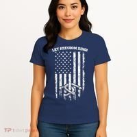 Horseshoes Pitching Patriotic Distressed American Flag Gift Women's T-Shirt thumb 4