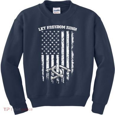 Horseshoes Pitching Patriotic Distressed American Flag Gift Kids Sweatshirt