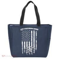 Horseshoes Pitching Patriotic Distressed American Flag Gift Tote Bag thumb 0