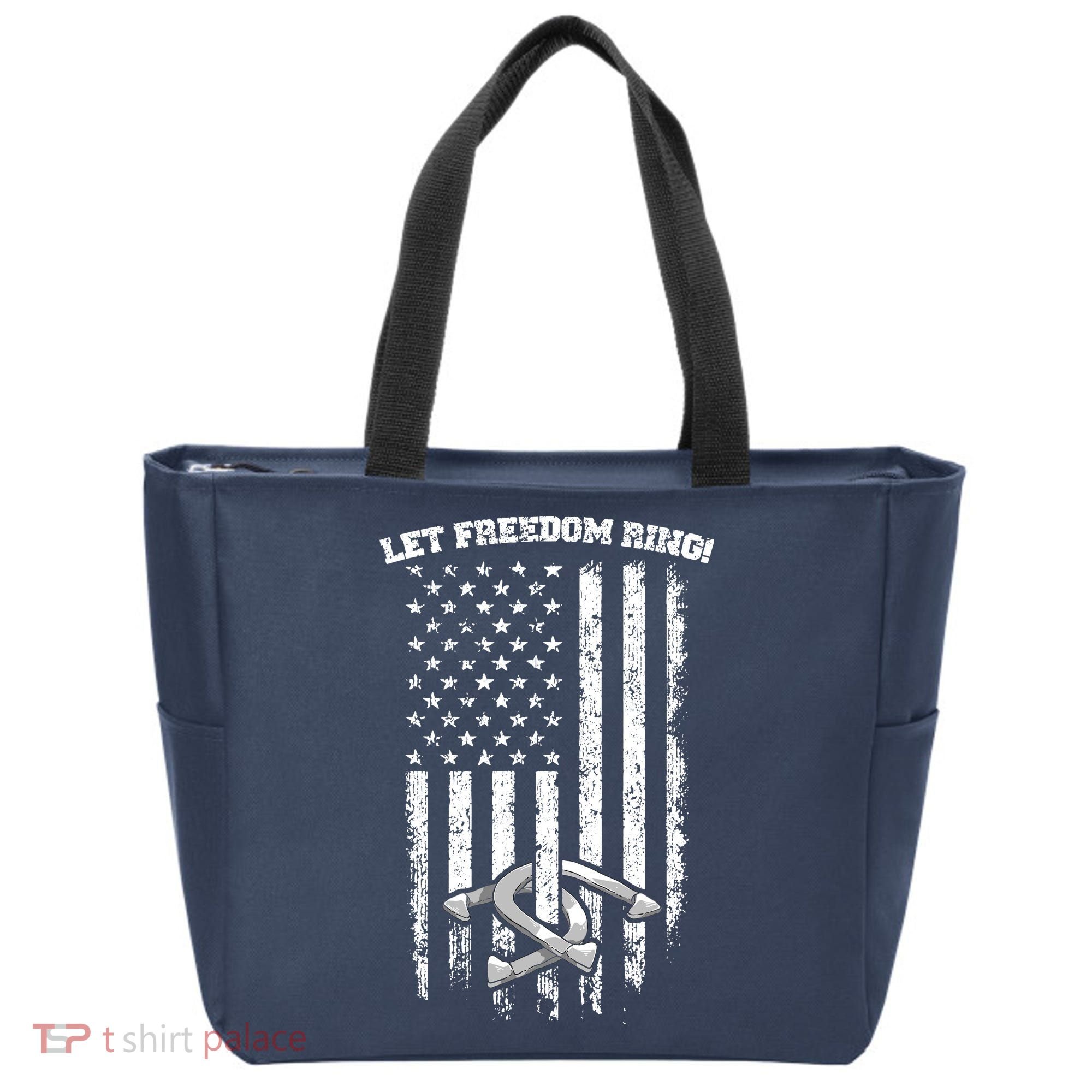 Horseshoes Pitching Patriotic Distressed American Flag Gift Tote Bag
