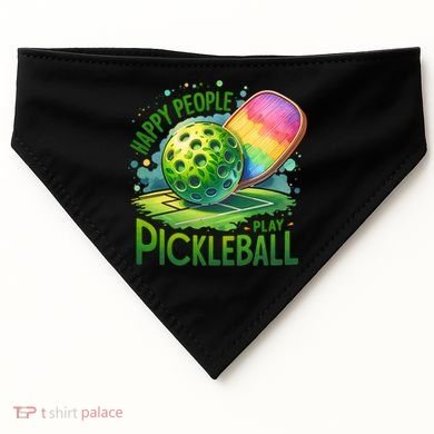 Happy People Play Pickleball USA-Made Doggie Bandana