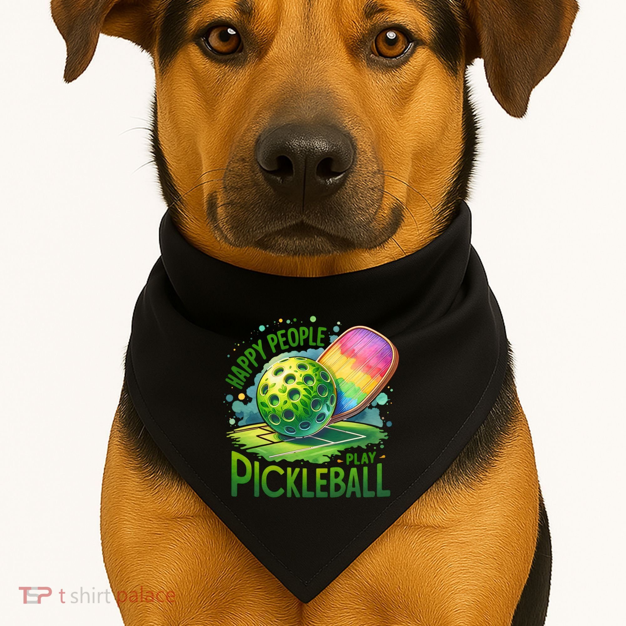 Happy People Play Pickleball USA-Made Doggie Bandana