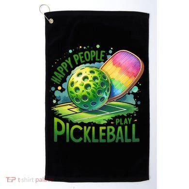 Happy People Play Pickleball Golf Towel