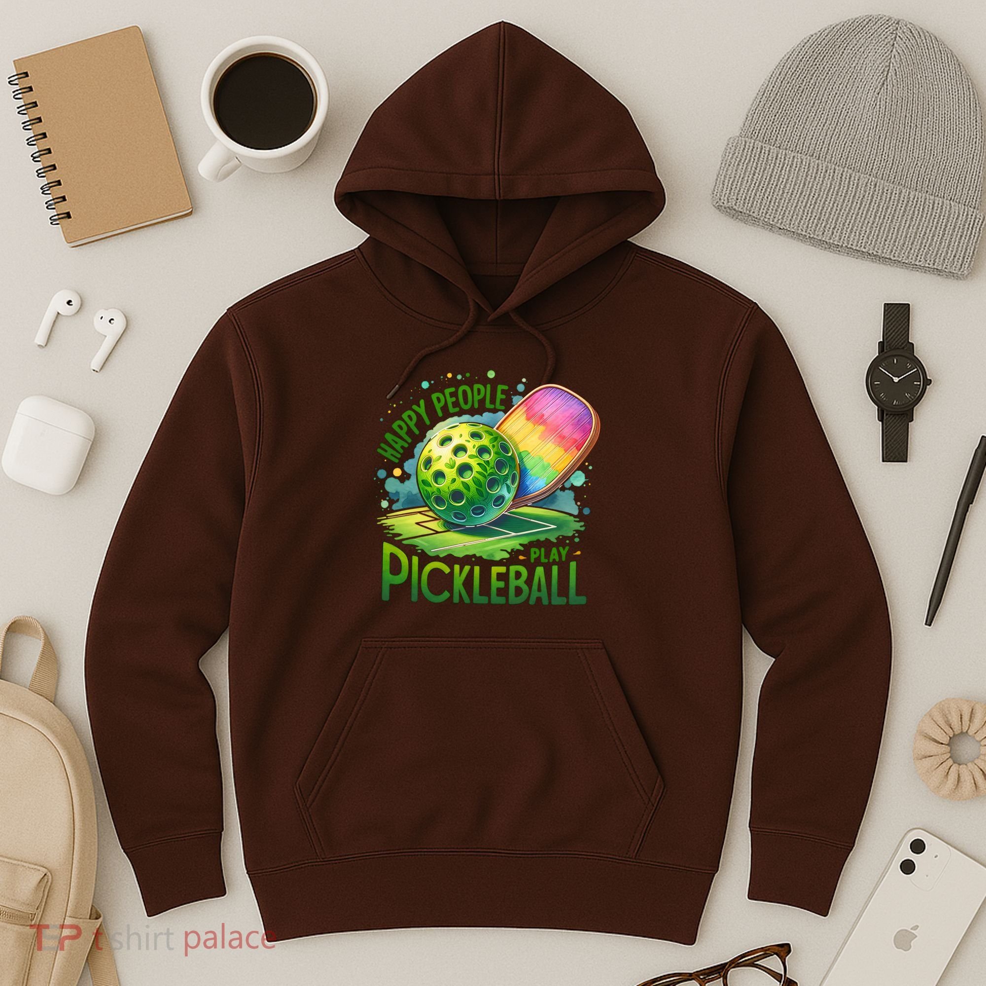 Happy People Play Pickleball Hoodie