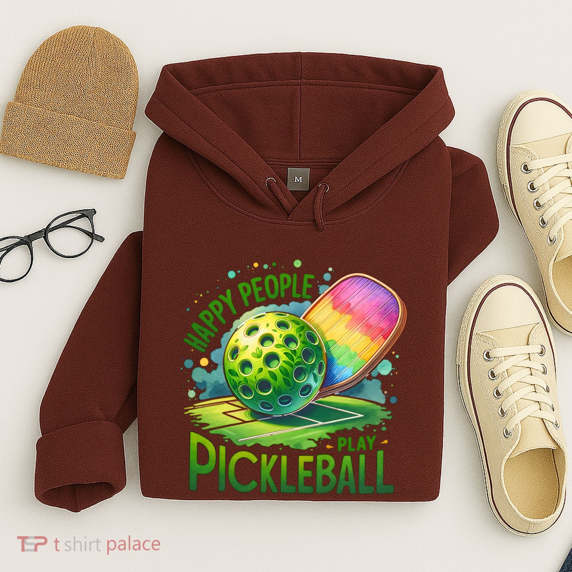 Happy People Play Pickleball Hoodie
