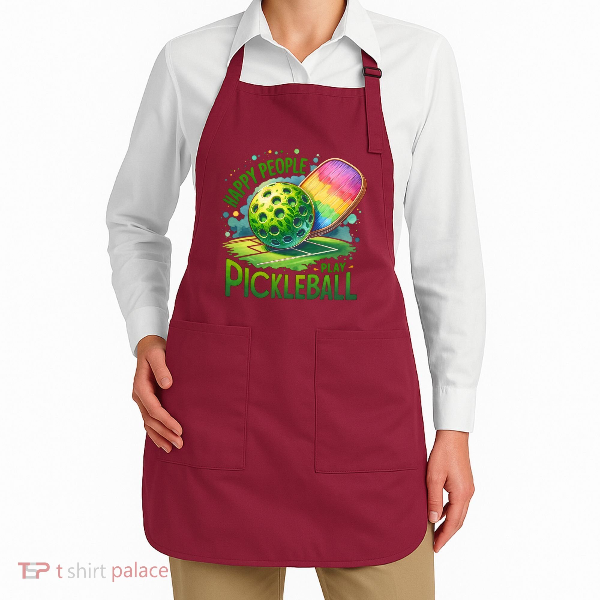 Happy People Play Pickleball Apron
