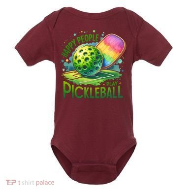 Happy People Play Pickleball Baby Bodysuit