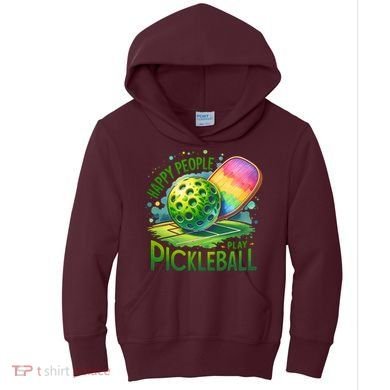 Happy People Play Pickleball Kids Hoodie