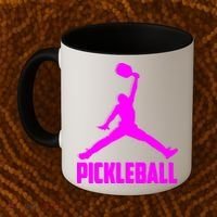 Hot Pink Pickleball Sports Logo Coffee Mug thumb 2