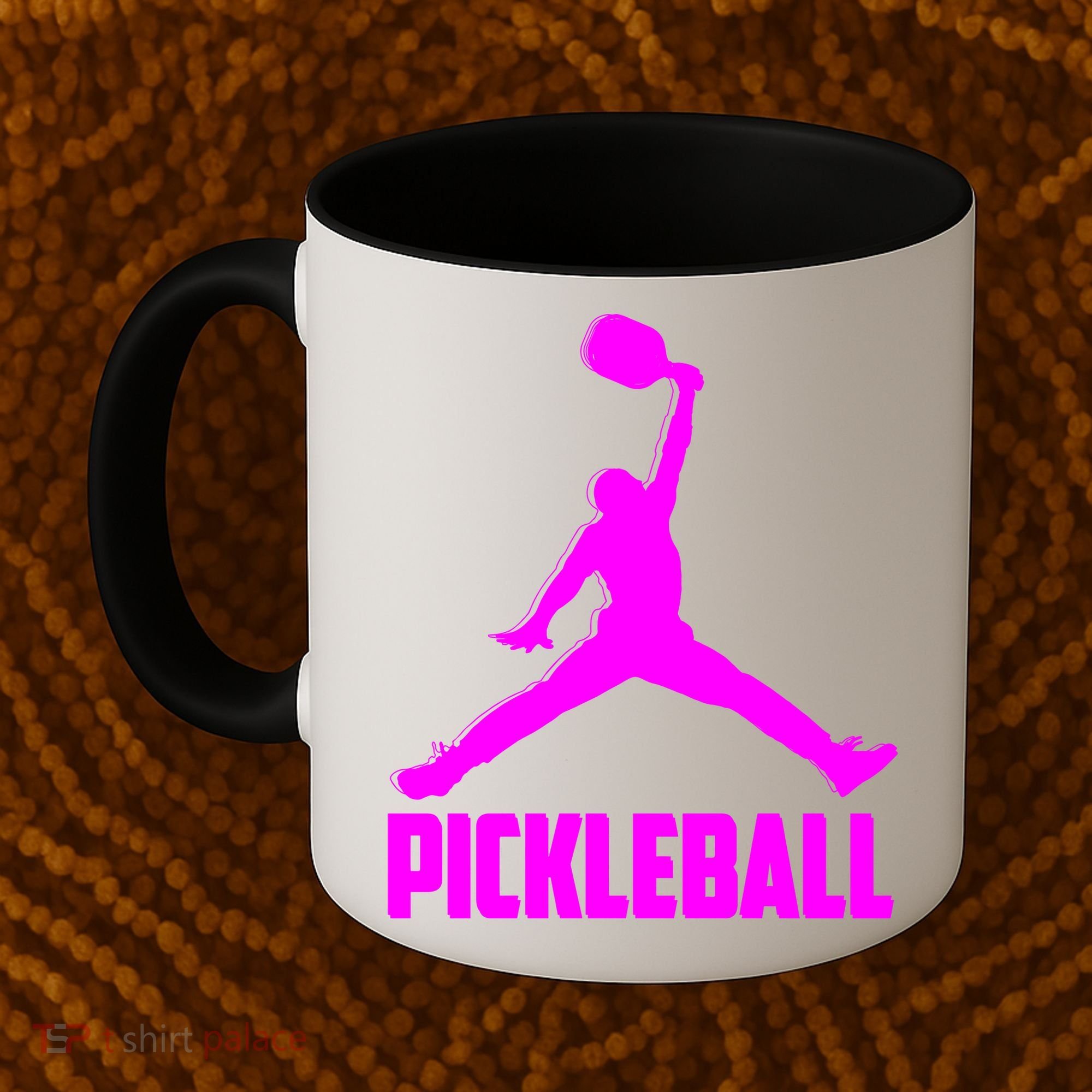 Hot Pink Pickleball Sports Logo Coffee Mug