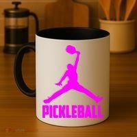 Hot Pink Pickleball Sports Logo Coffee Mug thumb 4