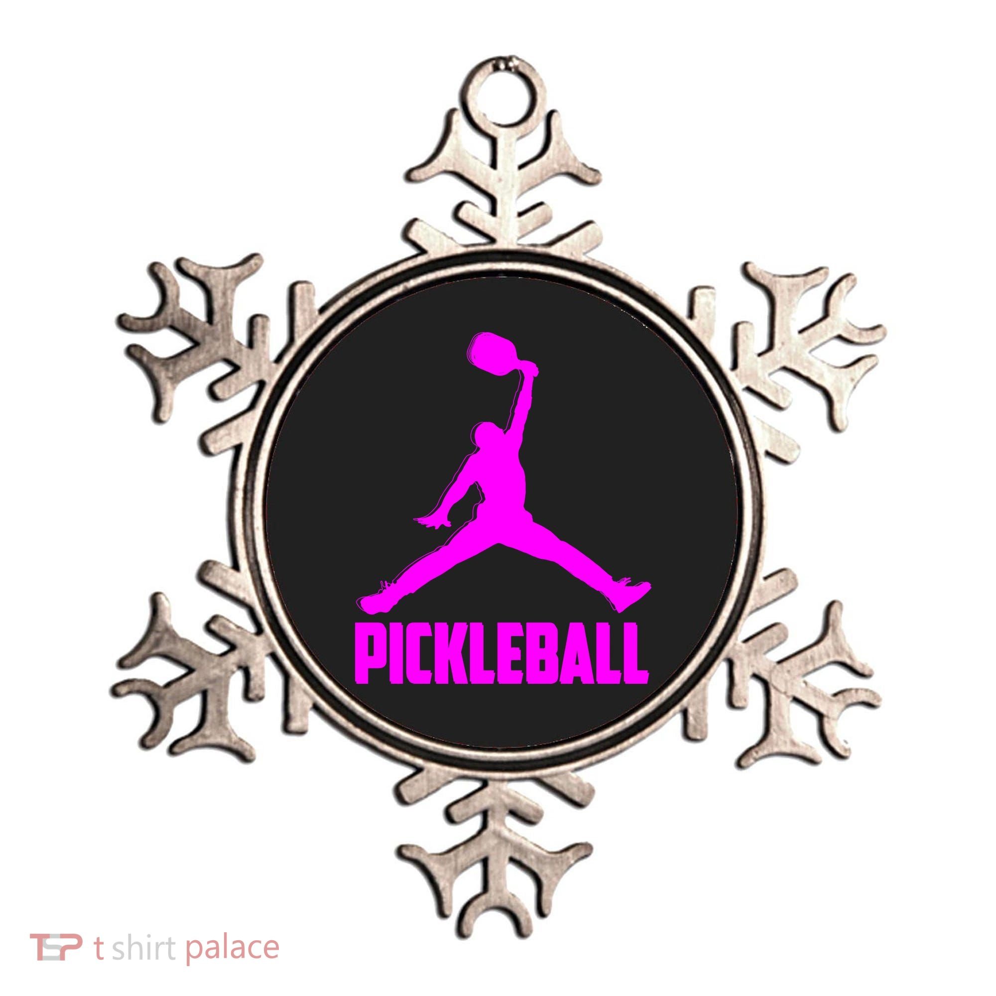 Hot Pink Pickleball Sports Logo Ornament