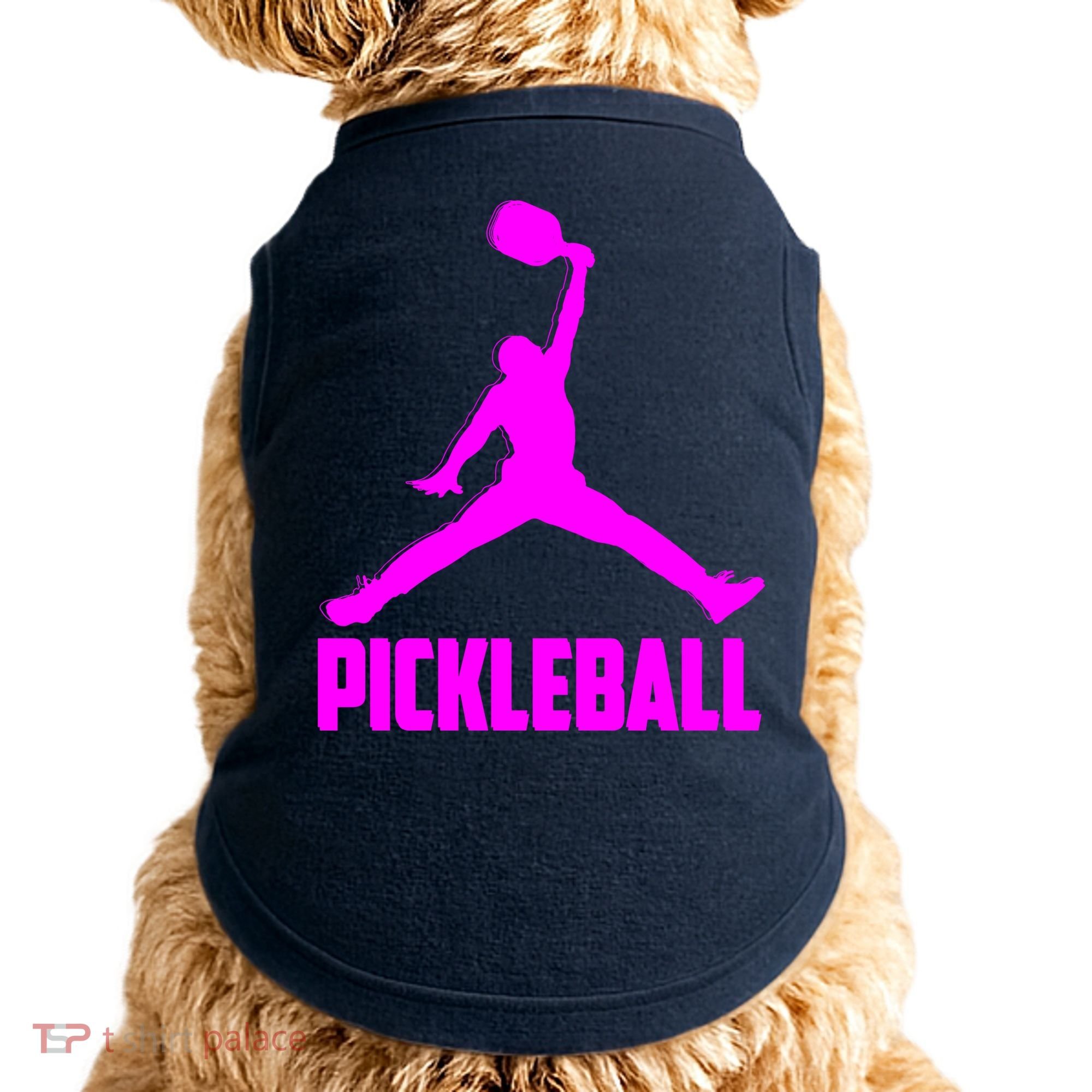 Hot Pink Pickleball Sports Logo Doggie Tank