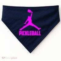 Hot Pink Pickleball Sports Logo USA-Made Doggie Bandana thumb 0