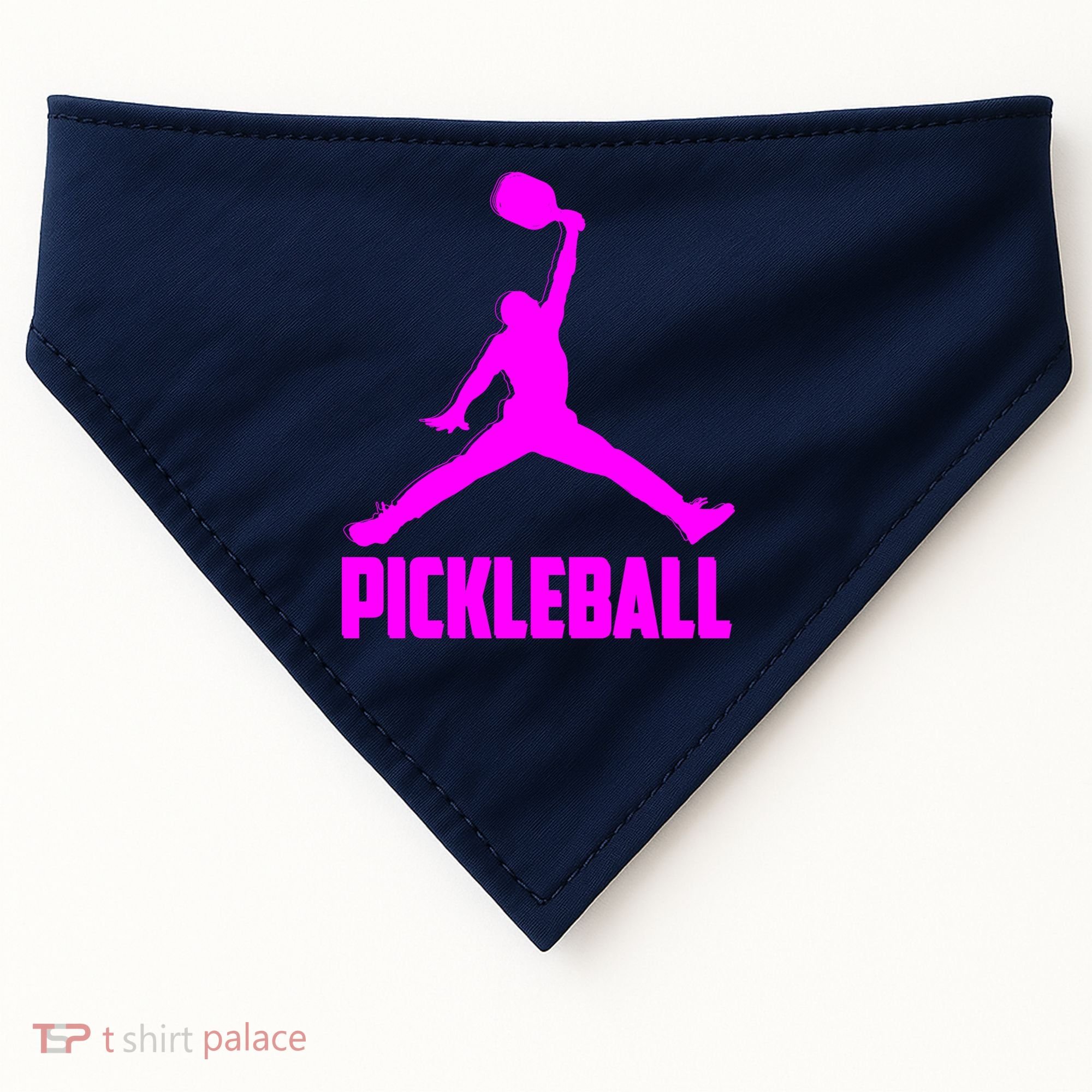 Hot Pink Pickleball Sports Logo USA-Made Doggie Bandana
