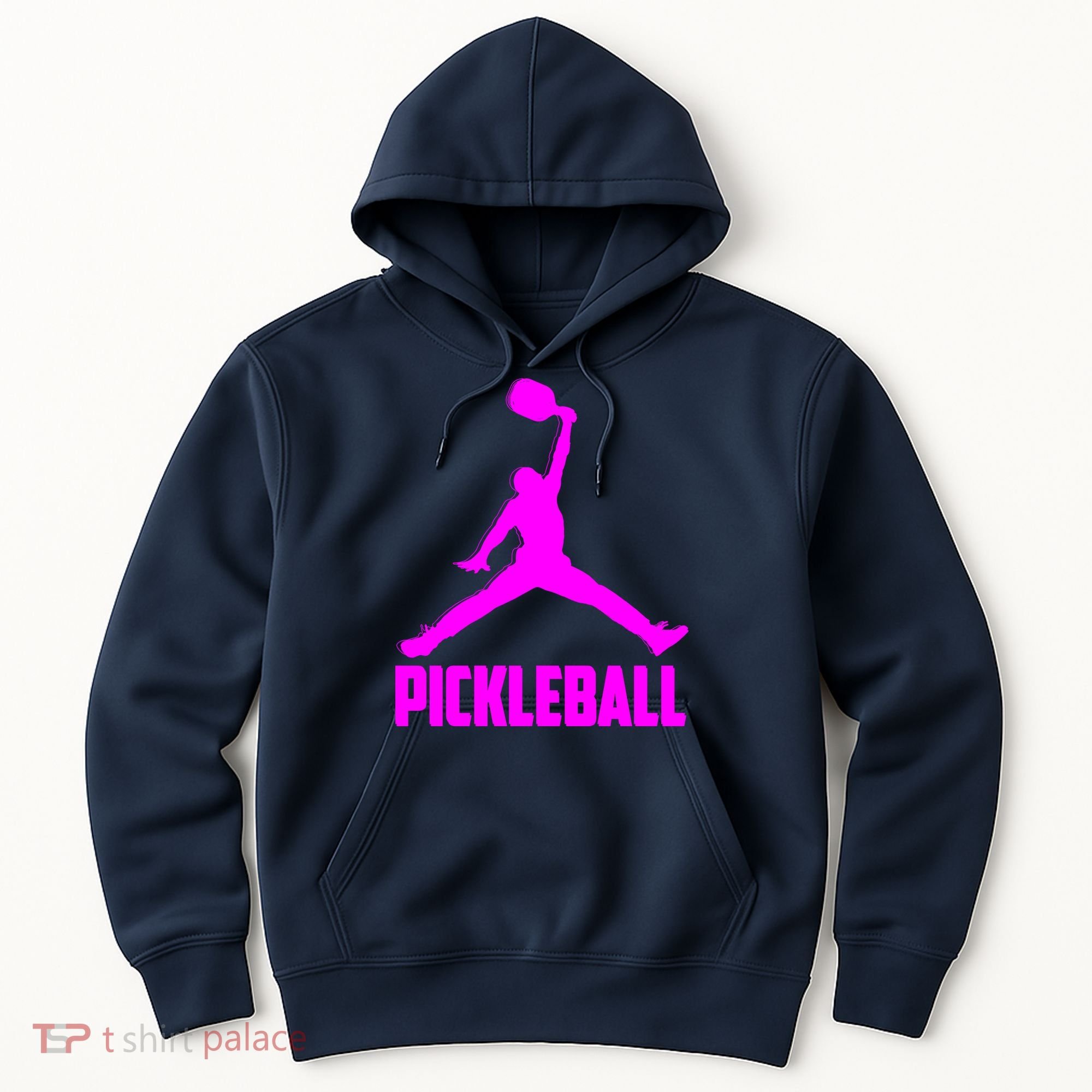 Hot Pink Pickleball Sports Logo Hoodie