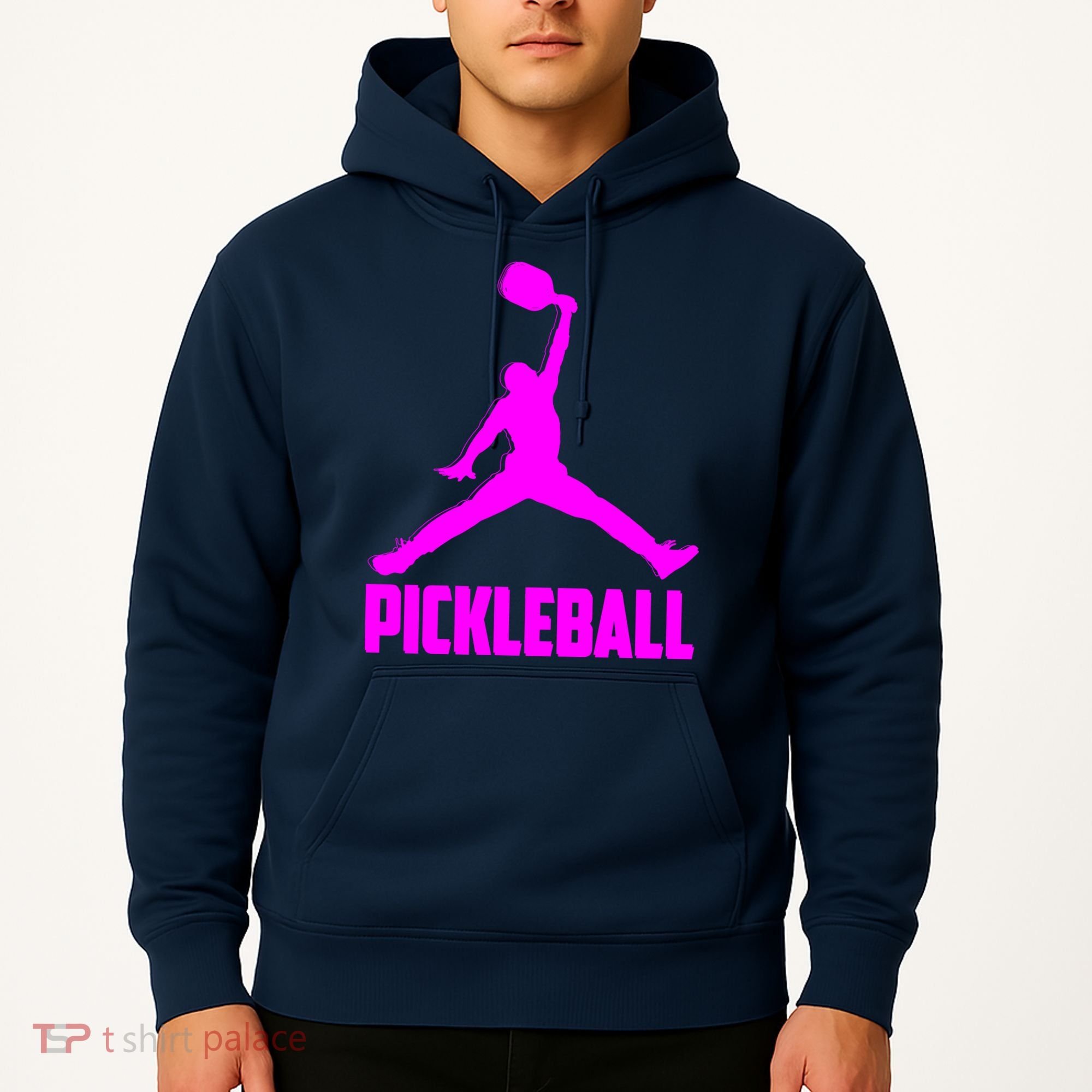 Hot Pink Pickleball Sports Logo Hoodie