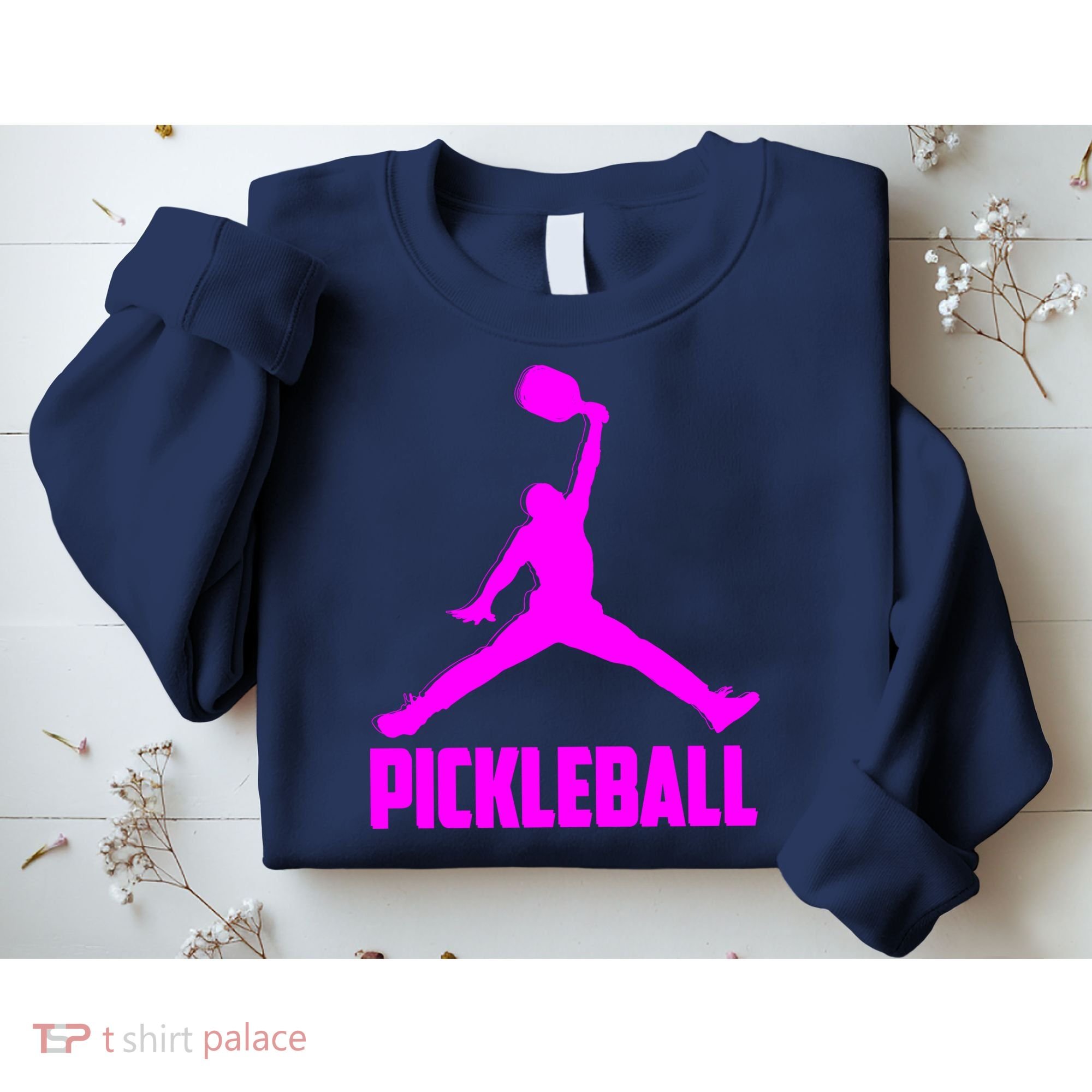 Hot Pink Pickleball Sports Logo Sweatshirt