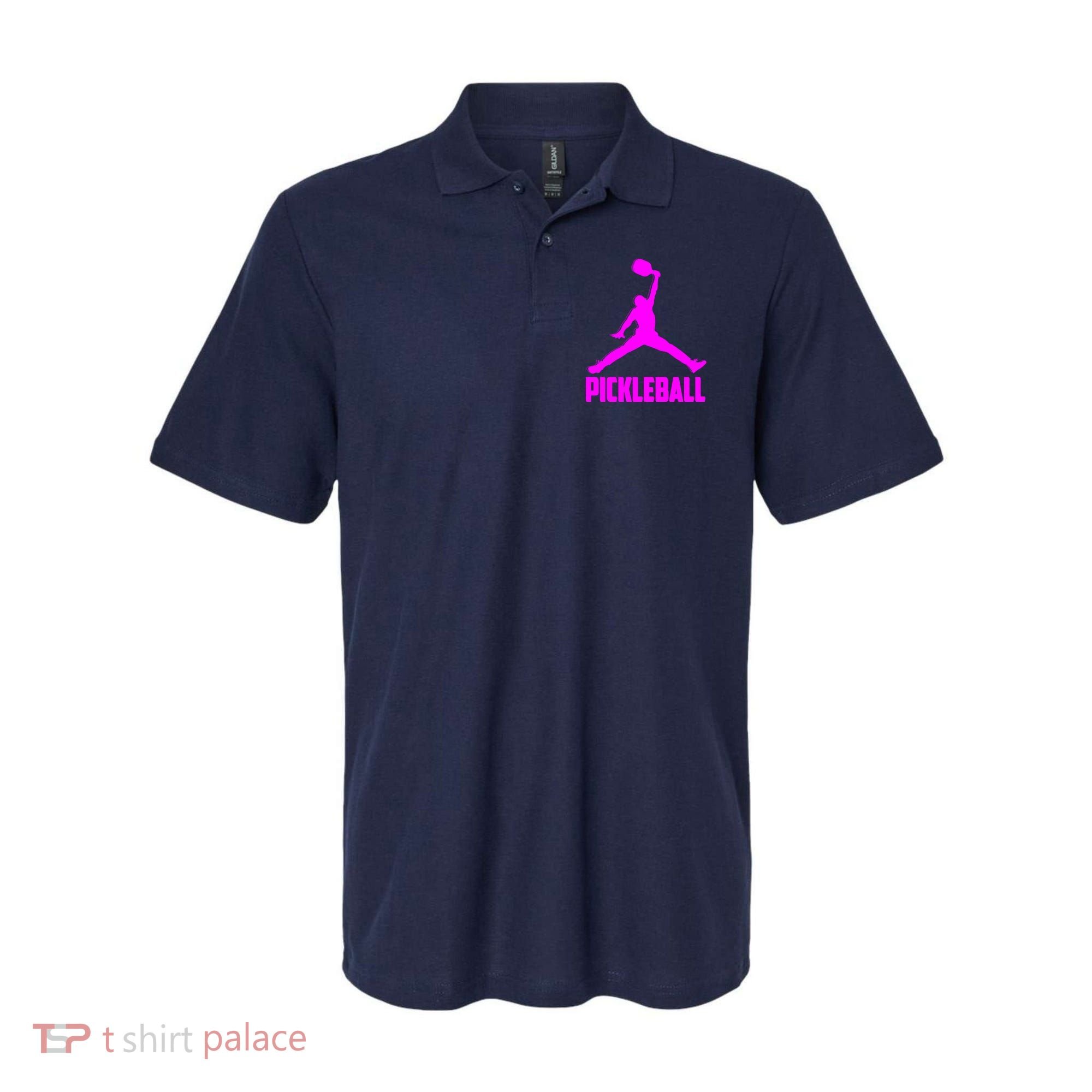 Hot Pink Pickleball Sports Logo Polo