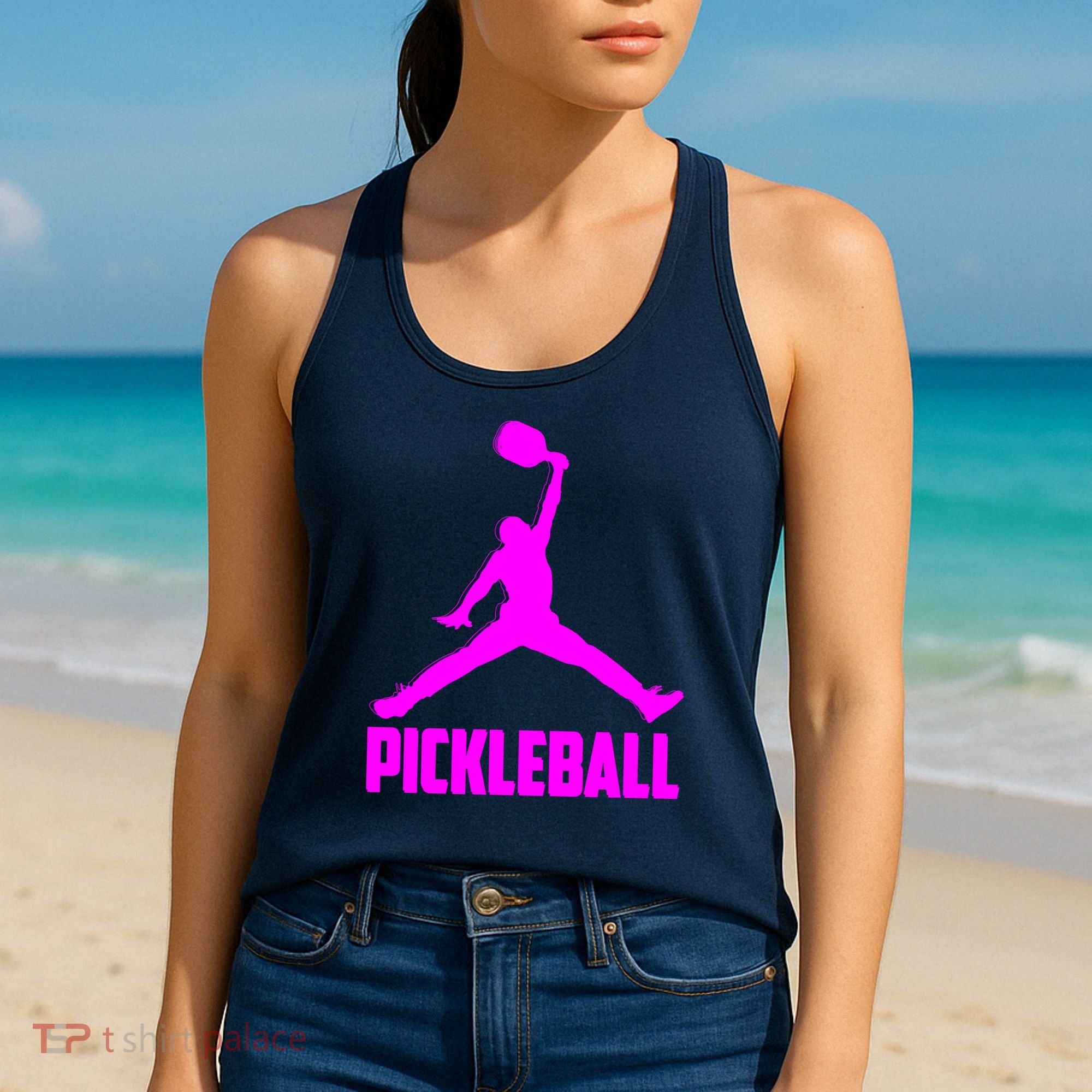 Hot Pink Pickleball Sports Logo Women's Tank Top