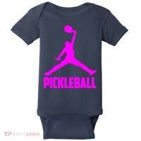 Hot Pink Pickleball Sports Logo Baby Bodysuit thumb 0