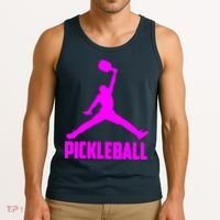 Hot Pink Pickleball Sports Logo Tank Top thumb 3