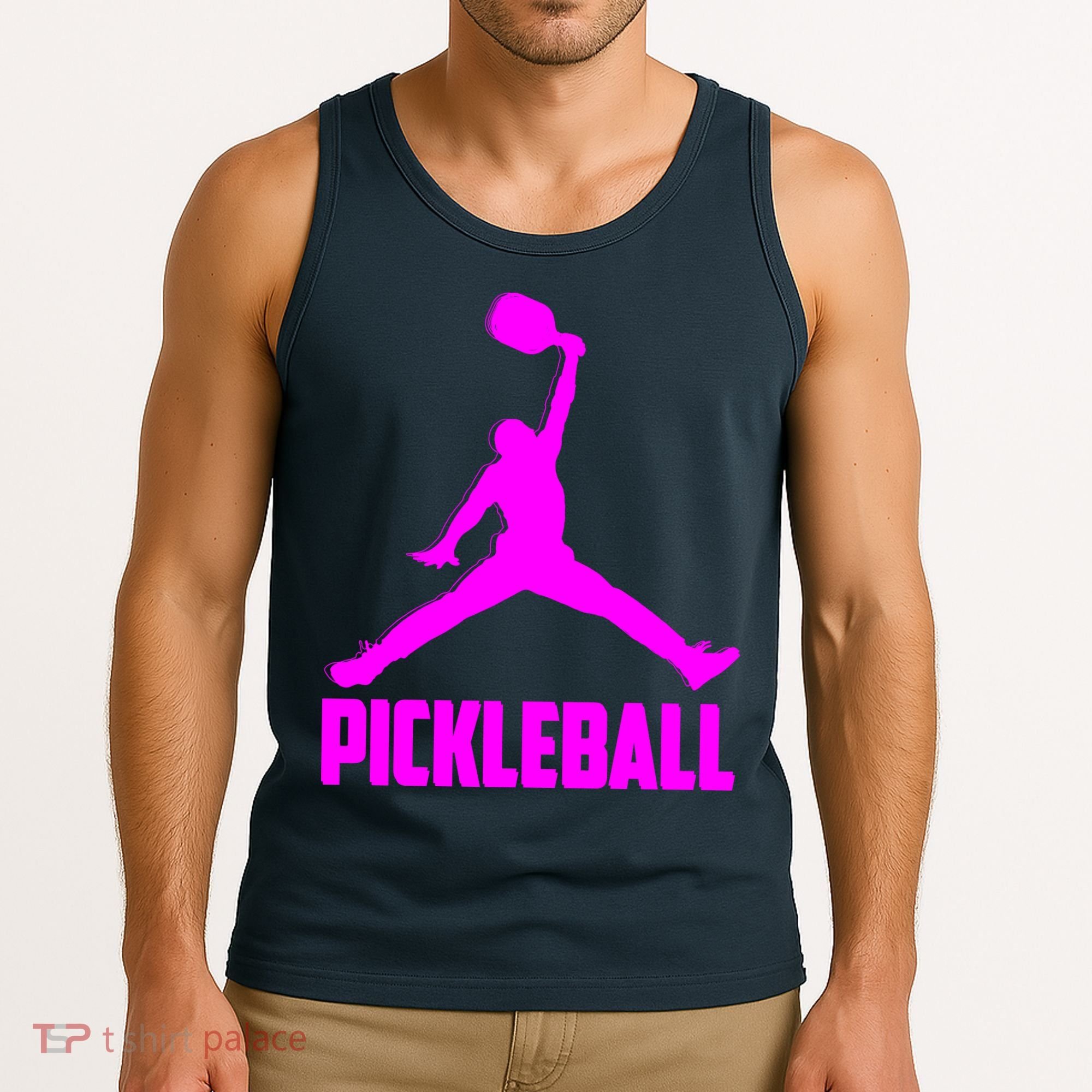 Hot Pink Pickleball Sports Logo Tank Top