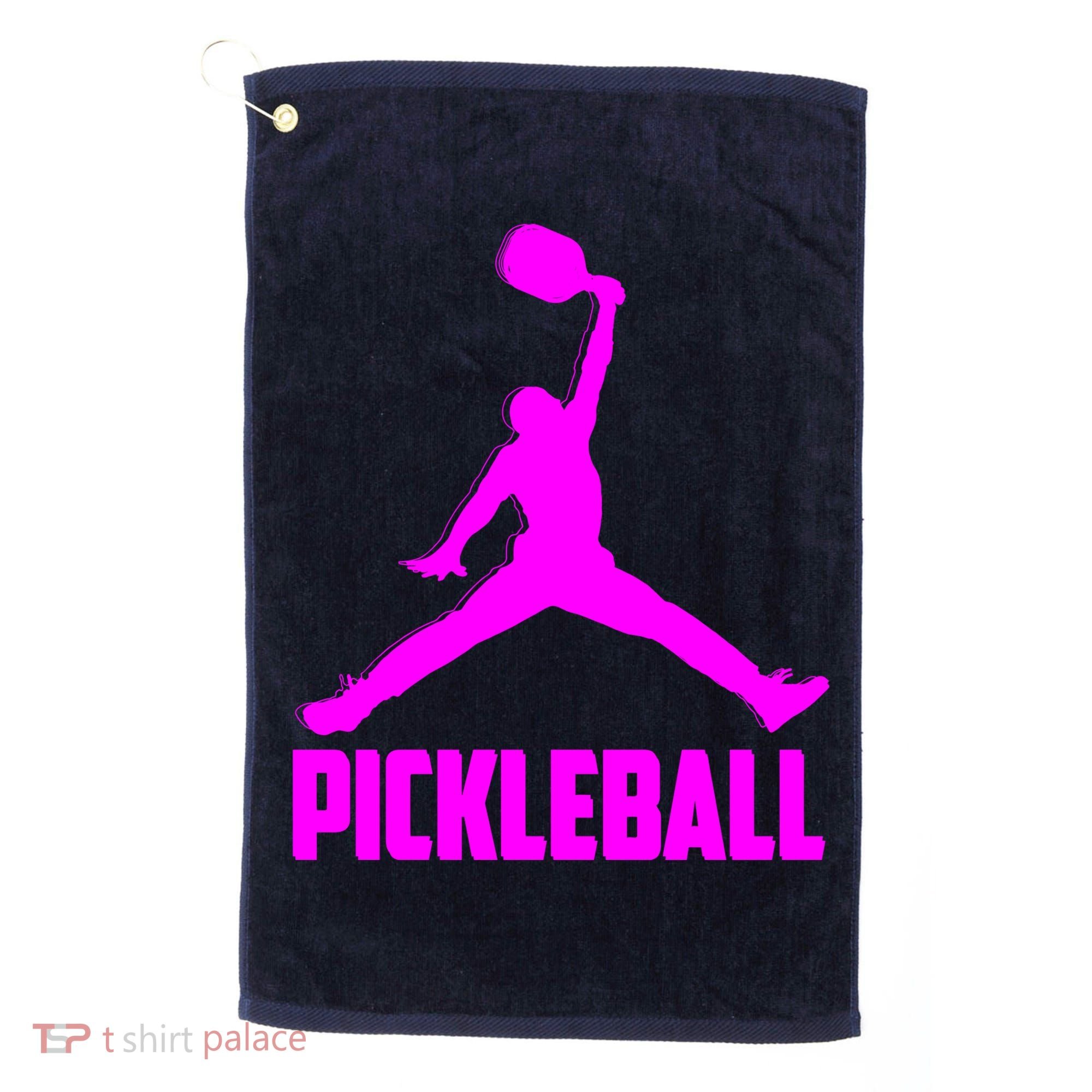 Hot Pink Pickleball Sports Logo Golf Towel