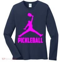 Hot Pink Pickleball Sports Logo Women's Long Sleeve Shirt thumb 0