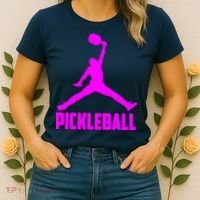Hot Pink Pickleball Sports Logo Women's T-Shirt thumb 2