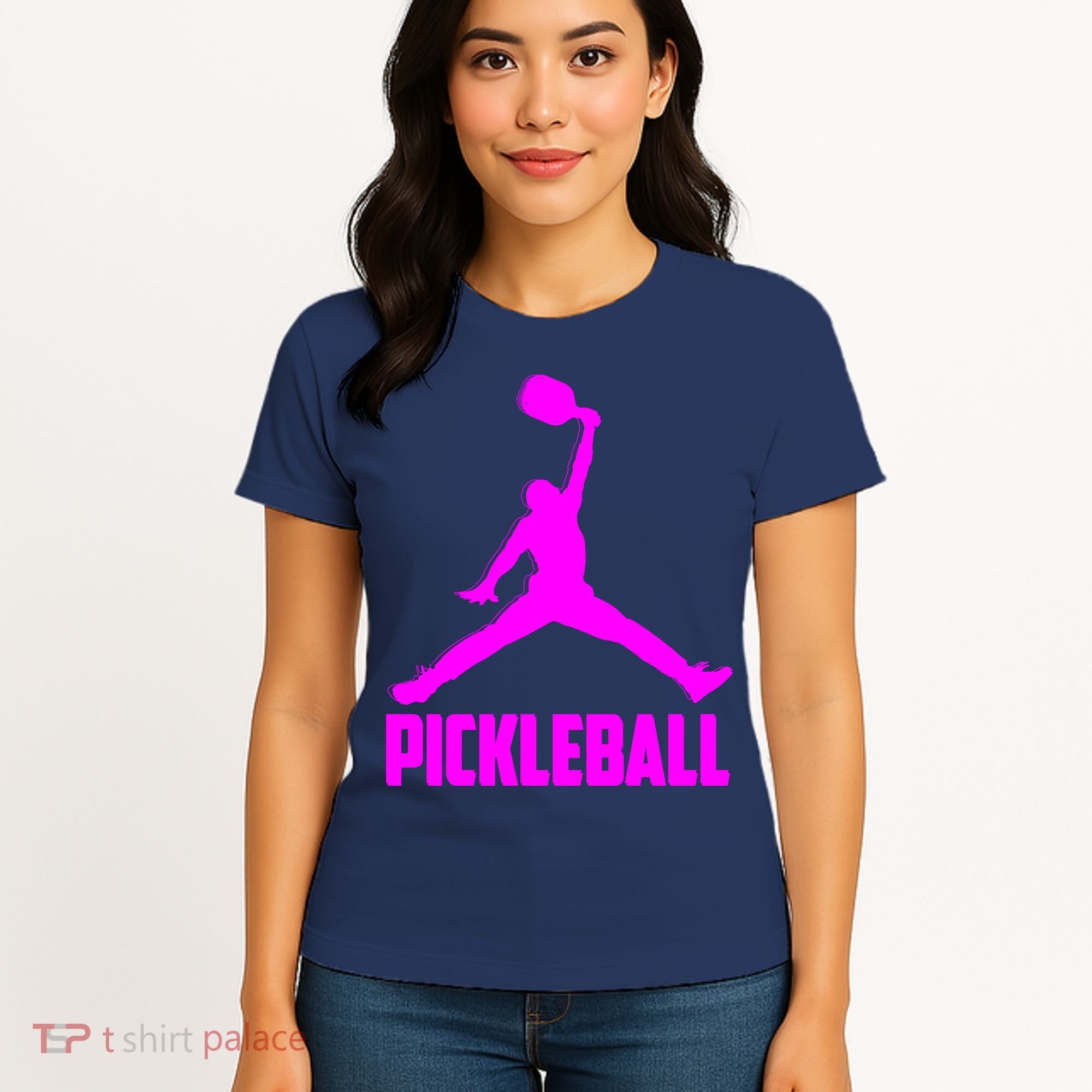 Hot Pink Pickleball Sports Logo Women's T-Shirt