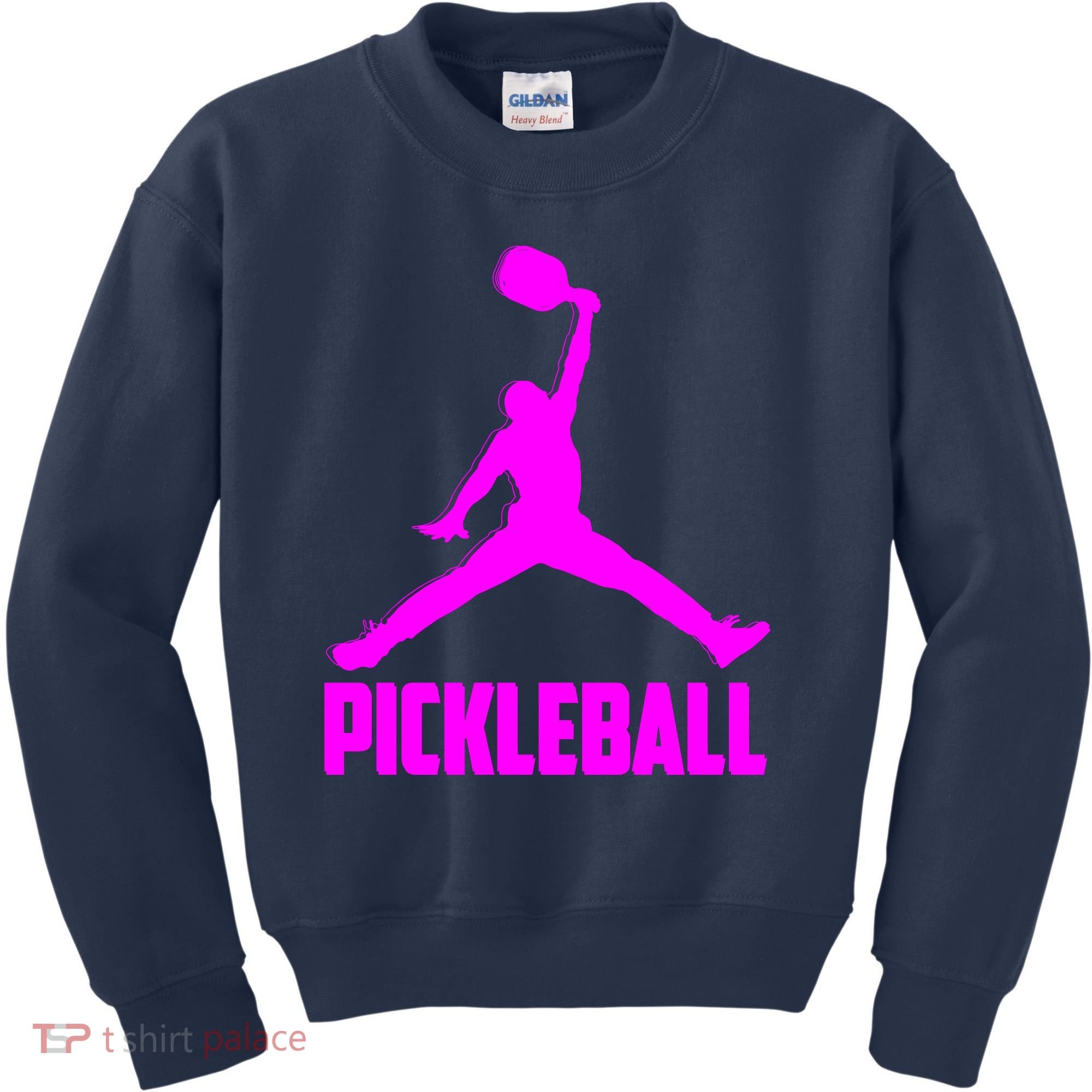 Hot Pink Pickleball Sports Logo Kids Sweatshirt
