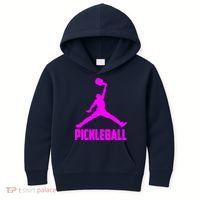 Hot Pink Pickleball Sports Logo Kids Hoodie thumb 0