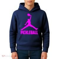 Hot Pink Pickleball Sports Logo Kids Hoodie thumb 4