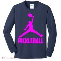 Hot Pink Pickleball Sports Logo Kids Long Sleeve Shirt thumb 0