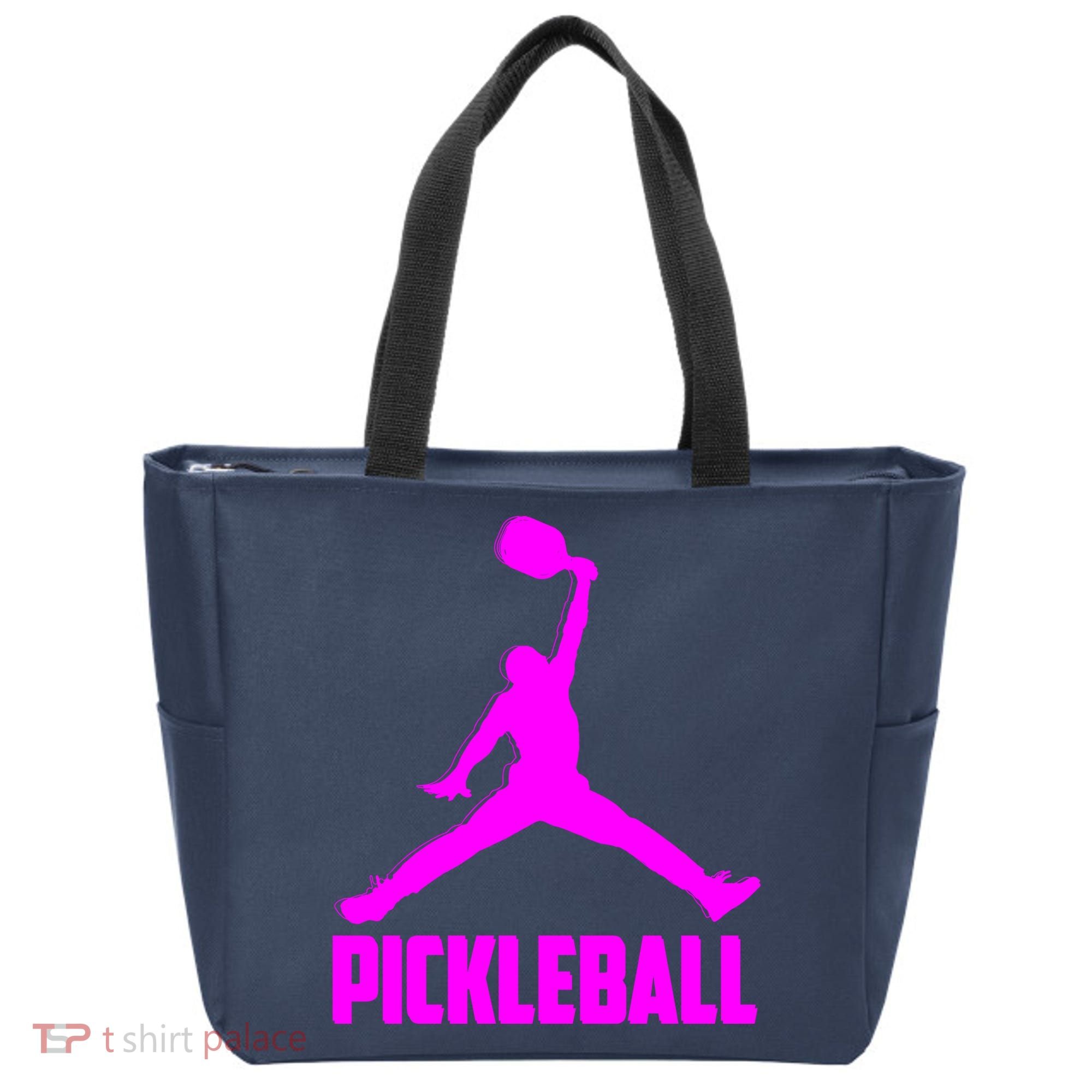 Hot Pink Pickleball Sports Logo Tote Bag