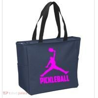 Hot Pink Pickleball Sports Logo Tote Bag thumb 2