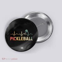 heartbeat Pickleballer Pickle Baller Pickleball Player Button thumb 0