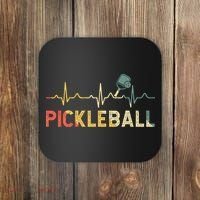 heartbeat Pickleballer Pickle Baller Pickleball Player Coaster thumb 0