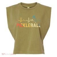 heartbeat Pickleballer Pickle Baller Pickleball Player Garment-Dyed Women's Muscle Tee thumb 0