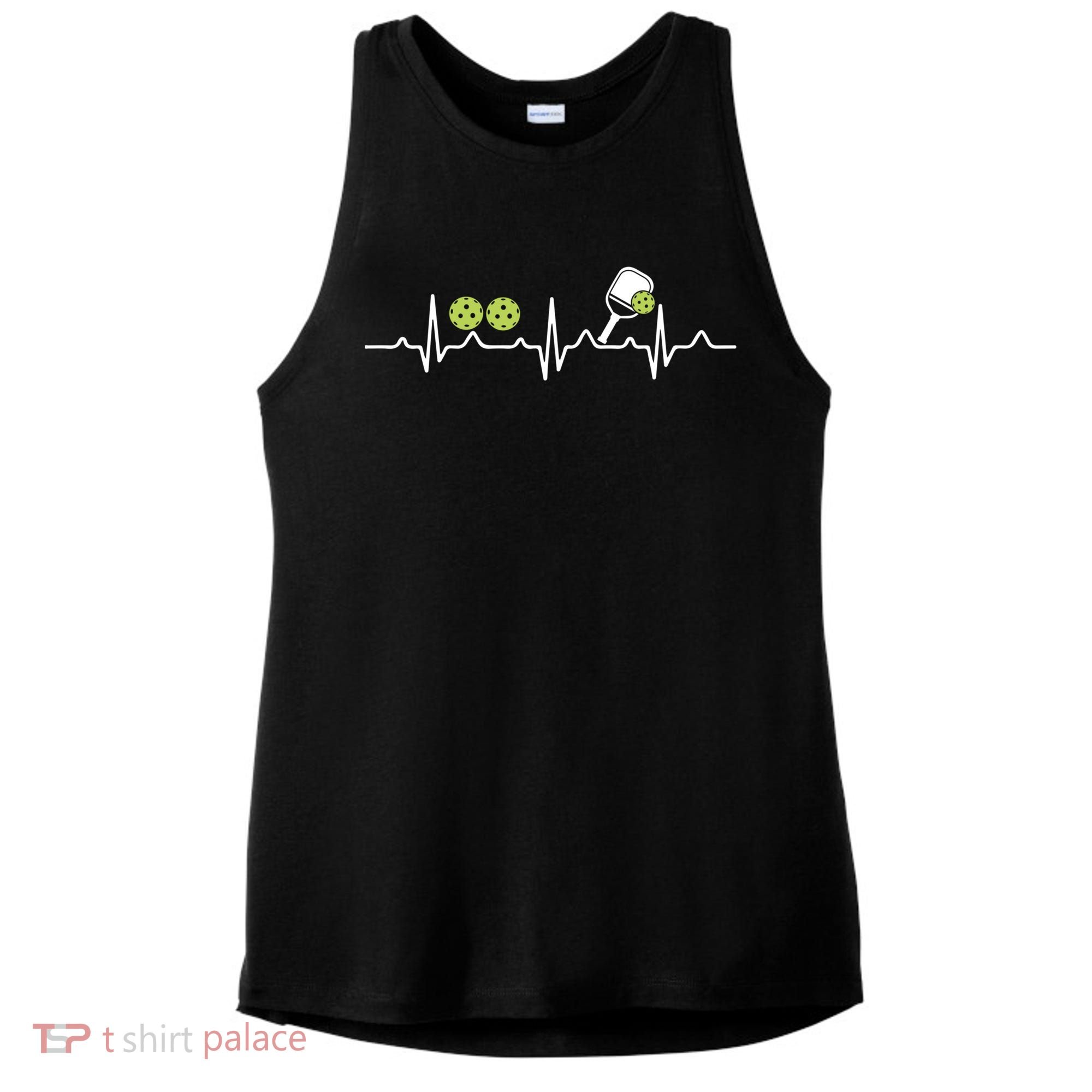 Heartbeat Pulse Pickleball Funny Gift Ladies PosiCharge Tri-Blend Wicking Tank