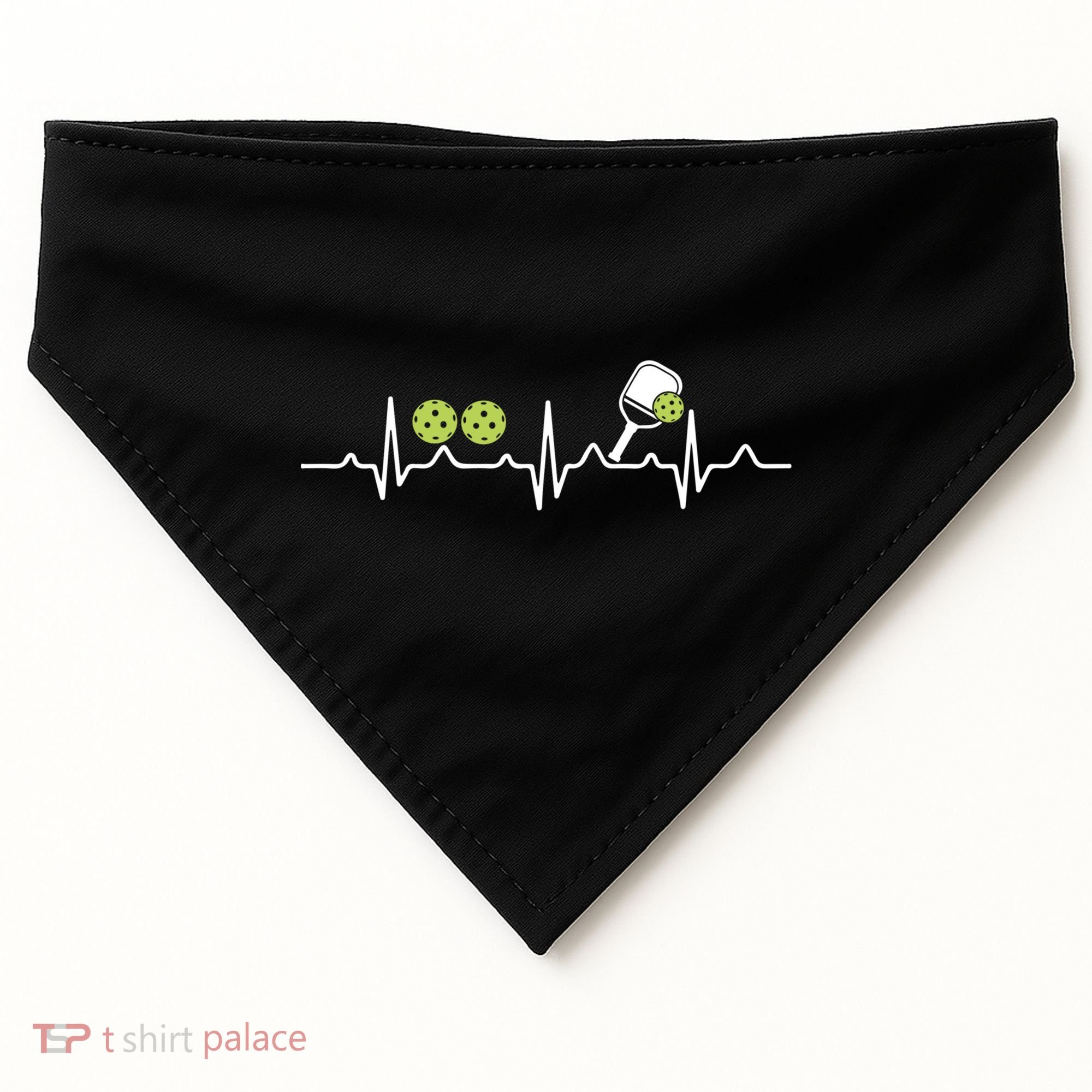 Heartbeat Pulse Pickleball Funny Gift USA-Made Doggie Bandana