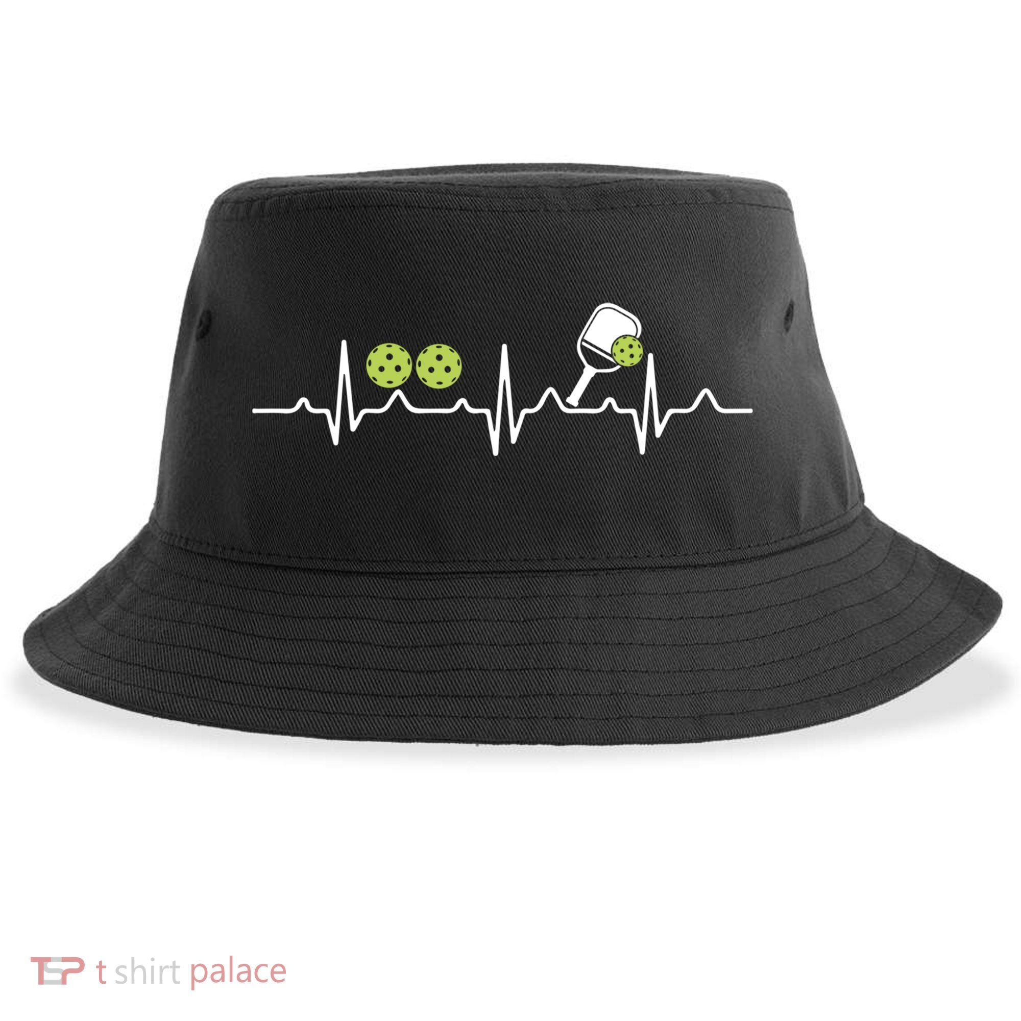Heartbeat Pulse Pickleball Funny Gift Sustainable Bucket Hat